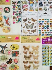 Large Sticker Lot Themed Birds Butterflies feathers Flowers Plants Farmhouse