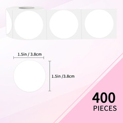 White Removable Colored Dot Stickers Labels, 1.5 Inch Circle Stickers, Waterproo