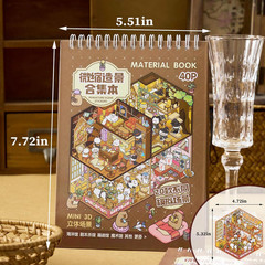 20 Sets 3D Sticker Scene Book, Cute Cartoon Room Scene Stickers, Crafting Gifts