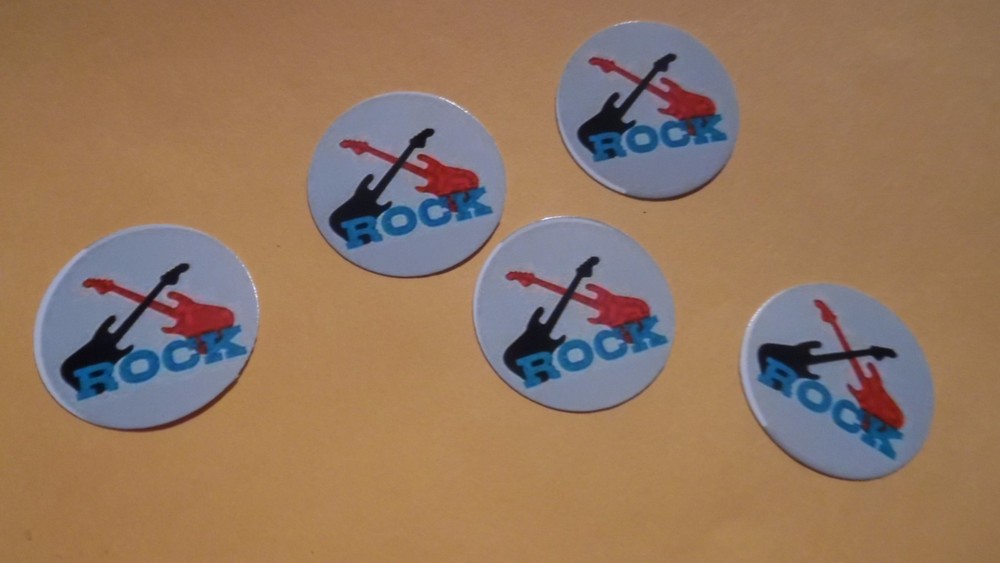 Pre Cut One Inch Rock Electric Guitar Bottle Cap Images! FREE SHIP