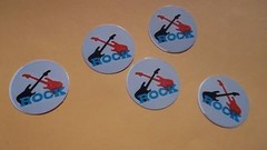 Pre Cut One Inch Rock Electric Guitar Bottle Cap Images! FREE SHIP