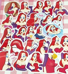 Jessica Rabbit, 26 pcs, stickers, kawaii, DISNEY, Roger Rabbit, Sexy, glamorous