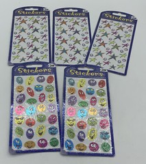 5 Mello Smello Holographic Stars Faces Smiley Sheet Sticker Package Lot “As Is”