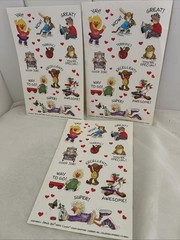 Vintage 80s 90s Stickers LOT Hallmark Suzy Zoo visits Current cartoon characters