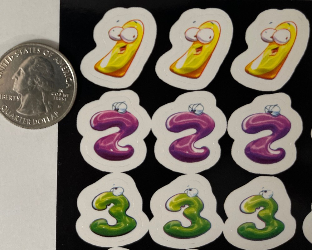 FUNNY FACES NUMBER Stickers (30pc)Smiling•Math•Years•Birthday •School•Dates•Page