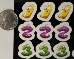 FUNNY FACES NUMBER Stickers (30pc)Smiling•Math•Years•Birthday •School•Dates•Page