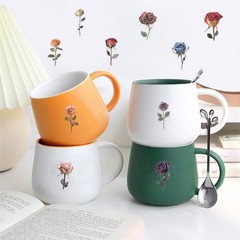 50PCS Dried Roses Stickers Aesthetic PET Transparent Stickers Vintage Gothic Flo