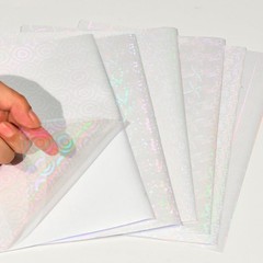 36 Sheets Holographic Sticker Paper, Clear Vinyl Laminate Film for Stickers Self