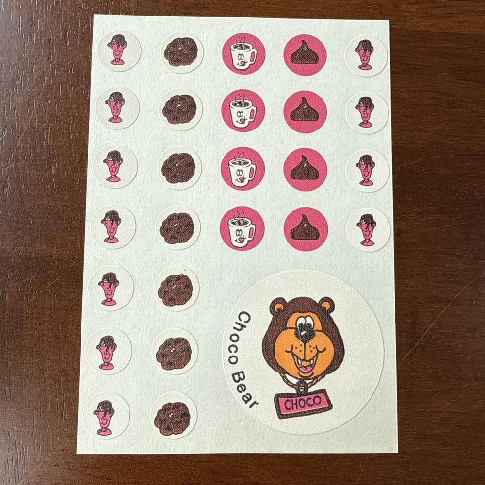 Vintage 80s CTP Matte Chocolate Scratch & Sniff Sticker Sheet Mini Strong Scent