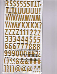 Dear Lizzy WOODLAND ALPHABET (2) SHEETS GOLD FOIL ON FOAM THICKERS