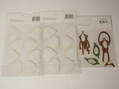 Lot JoAnn Essentials Scrapbooking Craft Items: Heart Stickers, Rub On, 3D Embell