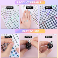 Number Stickers 1-200 Holographic Round Labels Small