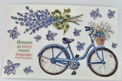 Vintage PSX Designs Stickers SET of 2 Sheets 4″X6″ Hydrangea/Bike/Lavender NEW