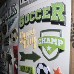 Paper House/Park Lane SOCCER Dimensional Scrapbooking/Card Making Stickers 2 Pk