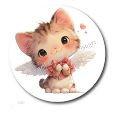 ADORABLE ANGEL KITTEN FAVORS SCRAPBOOK STICKERS CAT ENVELOPE SEALS KITTY LABELS