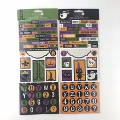 Halloween Words Letters Numbers Stickers Lot of 2 Studio g Flip Pack