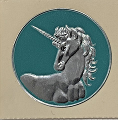 Vtg 1979-1983 LL Geomteric Foil Chrome Sticker Lot Animals Clown Unicorn 6 Lot
