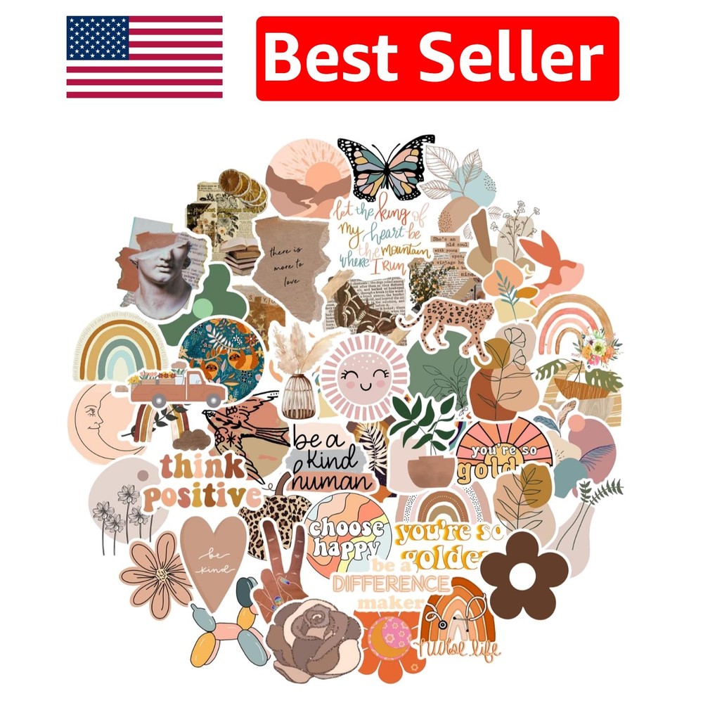 Vintage Aesthetic 50 Pcs Waterproof Stickers for Laptops & Water Bottles