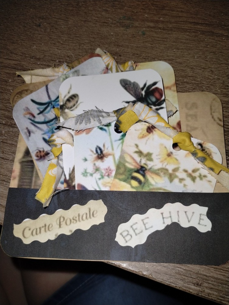 Bee loaded Pocket tags Junk Journal Scrapbook USA Seller gift
