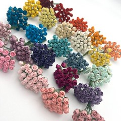 625 MIXED 25 colors Semi Rosebuds Wedding Craft Paper Flower (T30-Kit625-A1)