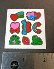Vintage Stickers Rainbow Hearts Foil Mylar Sticker Mod VTG 80s 90s
