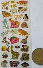 TINY ANIMALS Prismatic Stickers (26pcs)Giraffe•Bears•Rabbit•Horse •Elephant•Fox•