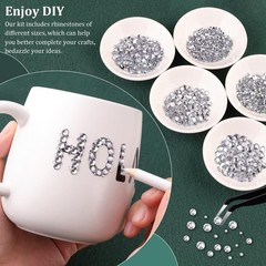 12-Sized Clear Flatback Resin Rhinestones With B7000 Glue for Crafts & Makeup