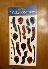 vintage stickopotamus * colourful prismatic balloons * binder stickers – nip