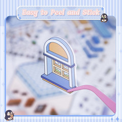DIY 3D Sticker Scenes 6 Sets for Adults Kids, Make Your Own Mini Home/Store Scen