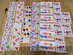 Mrs. Grossman’s VTG Stickers Birthday Party Swirls Balloons (Creative Memories)