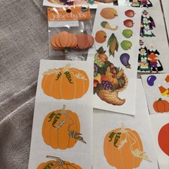 Vtg Mrs Grossman’s Thanksgiving Fall Halloween Sticker Big Lot Jolee’s Hallmark