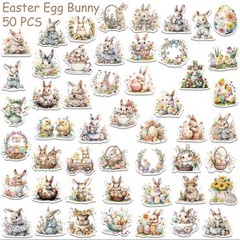 50 PACK RETRO VTG NOSTALGIA EASTER EGG RABBIT BUNNY SPRING Set Bulk Lot 50PCS