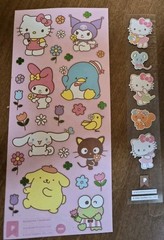Pipsticks Hello Kitty Sticker Lot Of 7 Sheets + Postcard & 3″ Vinyl