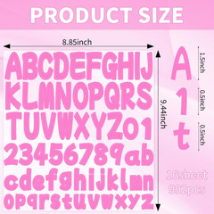 Letter Sticker 1.5 Inch,16 Sheets Vinyl Self Adhesive Waterproof Scrapbook Lette