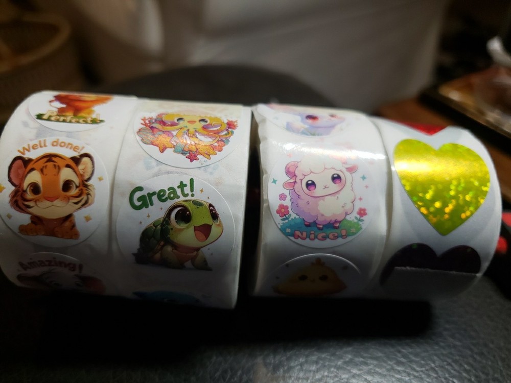 Lot Of 4 Sticker Rolls Amount On Each Roll Is Unknown