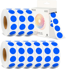 1/2 Inch Circle Sticker Labels,Pack of 1000 round Color Coding Circle Dots Stick