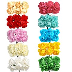 120 PCS Mini Paper Flowers,30mm in Assorted Colors Artificial Multi Color