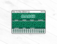 1003-5A~March 7X9 Monthly View Kit Planner Stickers.