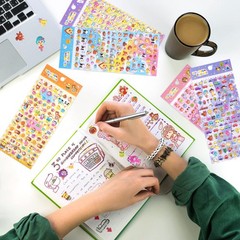 870 PCS Cute Mini Puffy Stickers for Kids Girls 3D Small Tiny Colorful