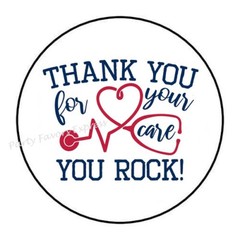 30 THANK YOU FOR YOUR CARE DOCTOR NURSE ENVELOPE SEALS LABELS STICKERS 1.5″