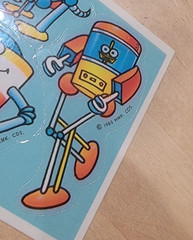 Vintage 1985 80’s Hallmark Cards Inc ROBOT Mini Sticker Sheet RARE!
