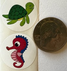 OCEAN CREATURES Stickers(8pc) Starfish•Turtle•Crab•Seahorse •Fish•Card Making•