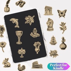 50 Sheets Industrial Vintage Stickers – Tea-Stained Doodles for Coffee Shop Deco