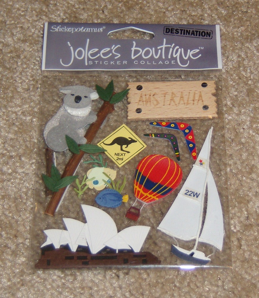 EK Success Jolees Dimensional Sticker ~ Travel Destinations…Australia RHTF