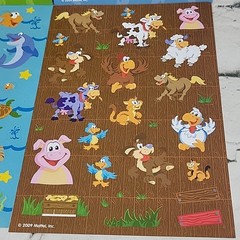 Mattel Cartoon Animal Scrapbooking Stickers Farm Jungle Marine Life Lot 4 Sheets