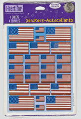 United States Flags Stickers – Red White & Blue – Sealed Pkg. 4 Sheets