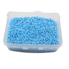 4000 Pcs Opaque Glass Small Beads 2mm Sky Blue + Storage Box Jewelry Making