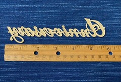 Gold Cursive Paper Anniversary Applique Scrapbook NOT STICKY Binder Label 6″ 988