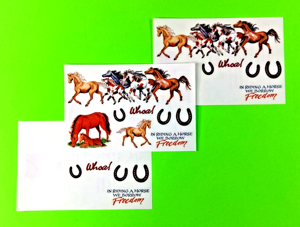 Vintage PSX Designs Horse Sticker 3 Sheets Set 1 Full 2 Partial