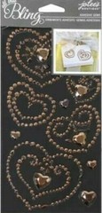 Rose Gold Bling Gems Wedding Hearts Love Heart Jolee’s Stickers Crafts Scrapbook